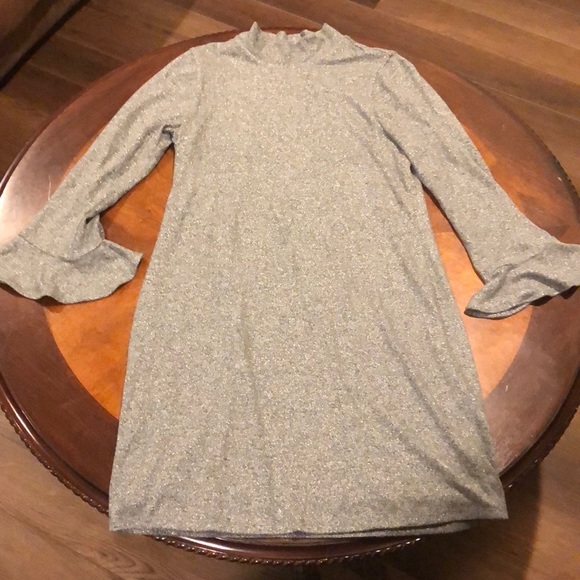 WHBM Metallic Flutter Cuff Sweater Shift Dress Medium - Picture 7 of 10
